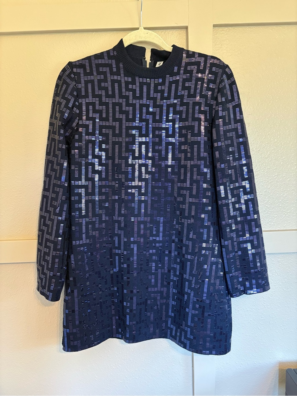 St. John Navy Sequin Mini Dress
